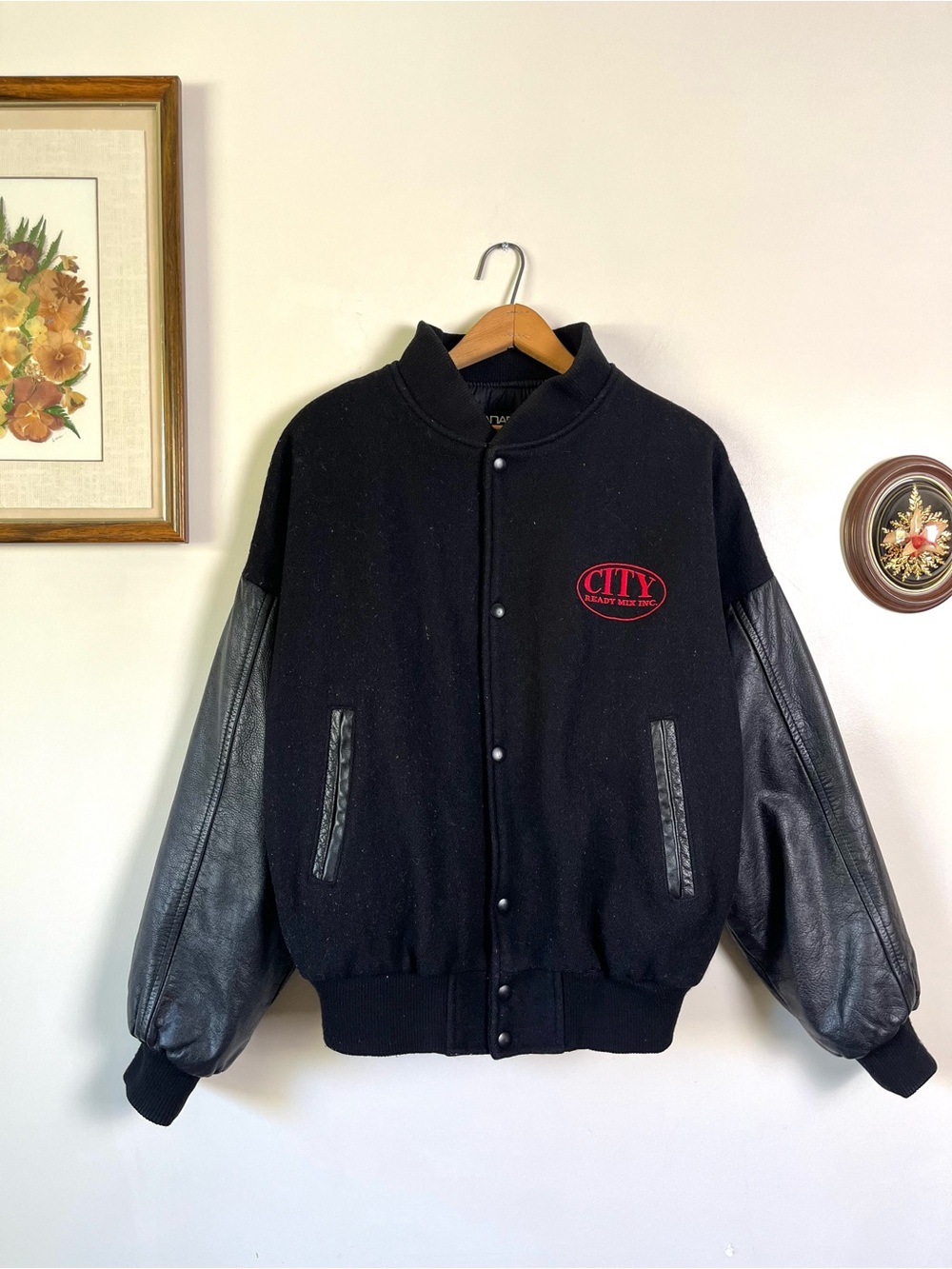Vintage Canada Sportswear Wool Leather Blend Bomber Jacket Medium